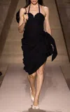 Chloé Cotton Wrap Midi Dress In Black