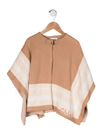 Pre-owned Chloé Babies' Cotton-blend Cape In Neutrals/pink