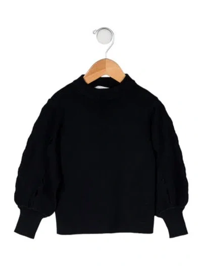 Pre-owned Chloé Babies' Cotton-blend Keyhole Accent Sweater In Blue