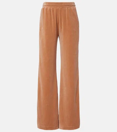 Chloé Cotton High-rise Flared Wide-leg Trousers In Orange