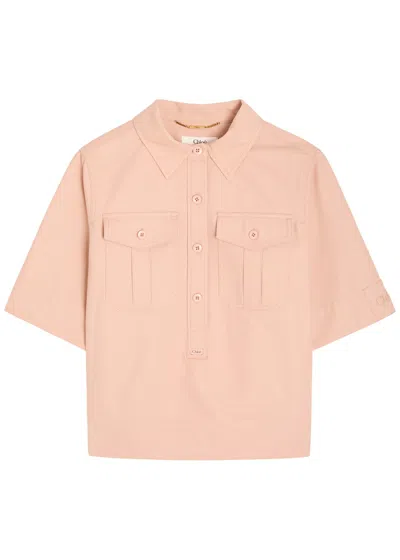 Chloé Chloe Cotton-twill Shirt In Pink