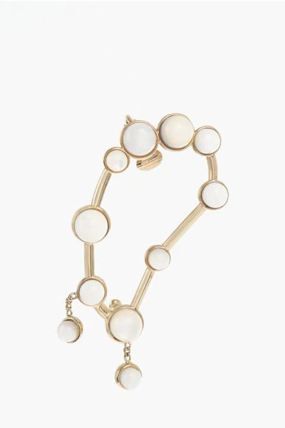 Chloé Crawler Single Zodiac Earring With Stone Details In Gold