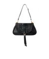 Chloé Marcie Tasseled Leather Shoulder Bag In Black