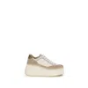 Chloé Cream Calf Leather Bos Taurus Platform Sneakers In Multi