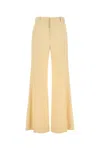 Chloé Chloe Women Cream Canvas Wide-leg Pant In Strawbeige