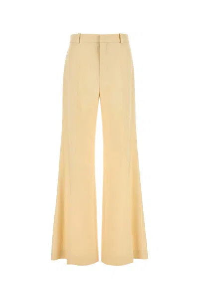 Chloé Chloe Women Cream Canvas Wide-leg Pant In Yellow