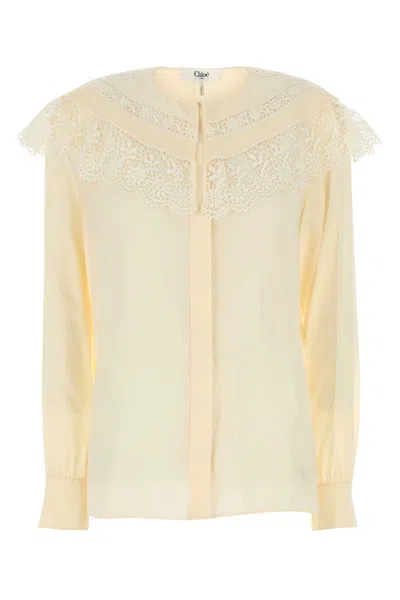 CHLOÉ CREAM CREPE BLOUSE