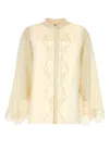 Chloé Chloe Cream Crepe Blouse In Yellow