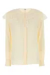 Chloé Chloe Cream Crepe Blouse In Yellow
