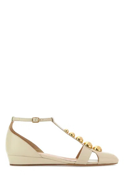 Chloé Cream Leather Cleia Ballerinas
