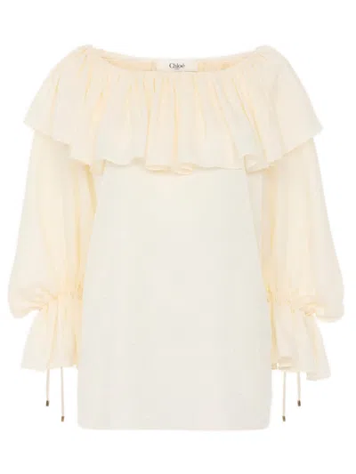 Chloé Cream Silk Blouse In Neutral