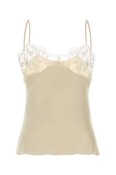 Chloé Cream Silk Tank Top In Multi