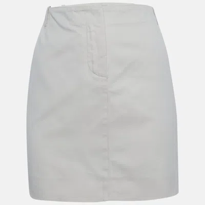 Pre-owned Chloé Cream Twill Mini Skirt M In White