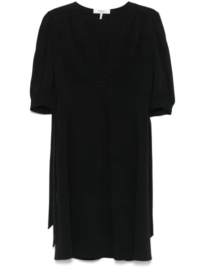 Chloé Crepe A-line Dress In Black