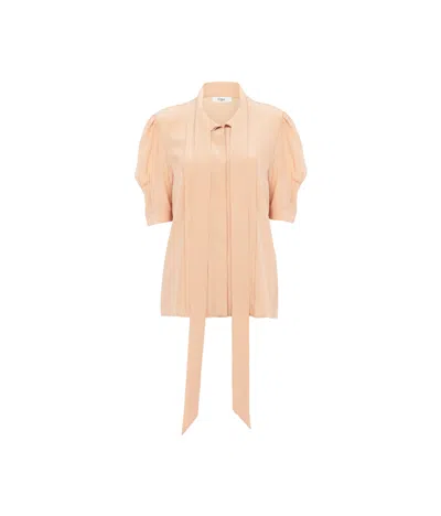 CHLOÉ CHLOÉ TIED-NECK PUFF SLEEVED BLOUSE