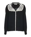 Chloé Blouse With Lace Collar And Puff Shoulders In Black