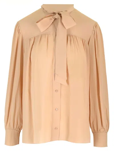 Chloé Crepe De Chine Romantic Shirt In Pink