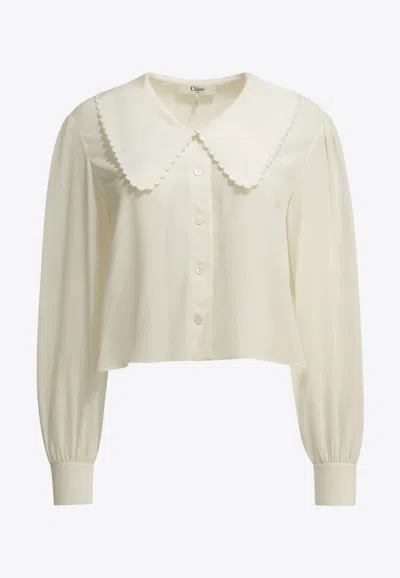 Chloé Crepe De Chine Shirt In White