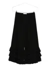 Chloé Ruffled Silk Crepe De Chine Wide-leg Pants In Black
