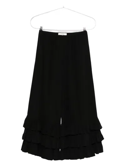 Chloé Crepe De Chine Trousers In Black
