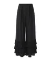 Chloé Ruffled Silk Crepe De Chine Wide-leg Pants In Black
