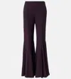 Chloé Acetate And Silk Trousers With Flared Bottom In Purple