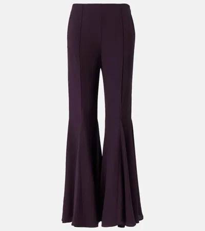 Chloé Cropped Crêpe Satin Flared Pants In Lila