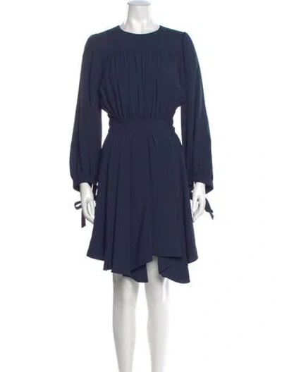 Pre-owned Chloé Crew Neck Knee-length Dress In Blue