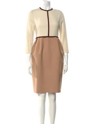 Pre-owned Chloé Crew Neck Knee-length Dress In Neutral