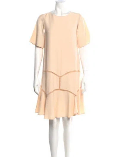 Pre-owned Chloé Crew Neck Knee-length Dress In Neutral