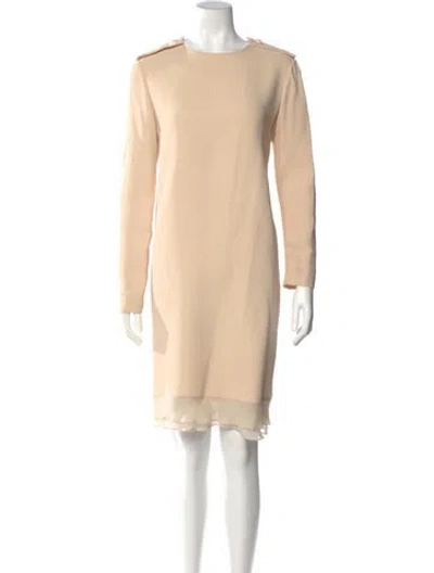Pre-owned Chloé Crew Neck Knee-length Dress In Neutral