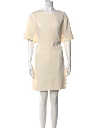 Pre-owned Chloé Crew Neck Knee-length Dress In Neutral