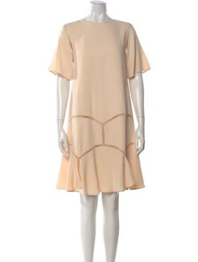 Pre-owned Chloé Crew Neck Knee-length Dress In Neutral