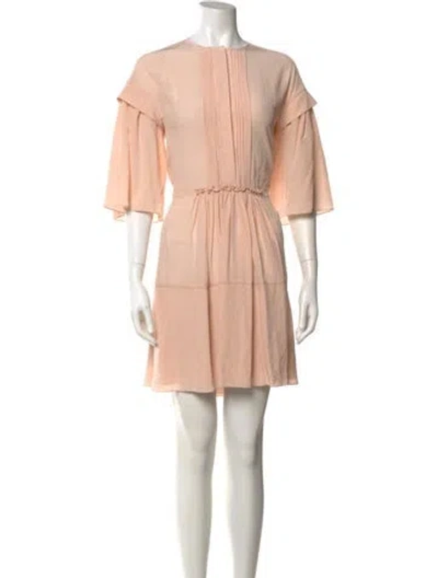 Pre-owned Chloé Crew Neck Knee-length Dress In Pink