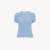 Chloé Embroidered Crocheted Cotton T-shirt In Blue