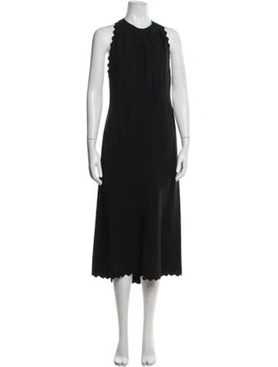 Pre-owned Chloé Crew Neck Long Dress In Black