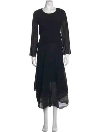 Pre-owned Chloé Crew Neck Long Dress In Black