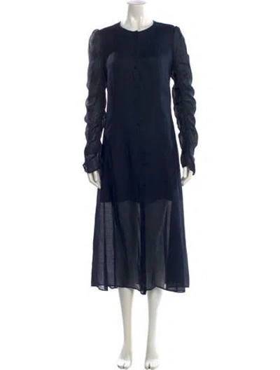 Pre-owned Chloé Crew Neck Long Dress In Blue