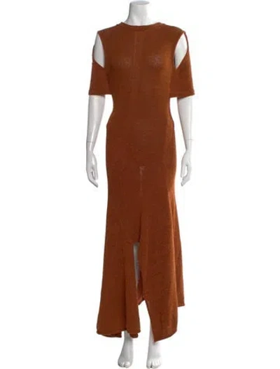 Pre-owned Chloé Crew Neck Long Dress In Orange