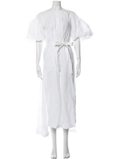 Pre-owned Chloé Crew Neck Long Dress In White