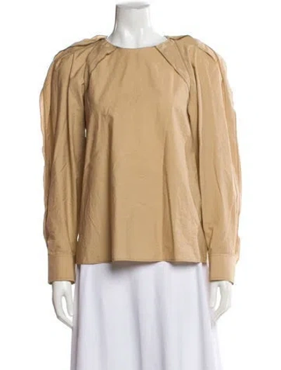 Pre-owned Chloé Crew Neck Long Sleeve Blouse W/ Tags In Neutral