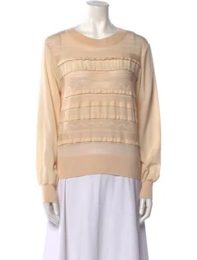 Pre-owned Chloé Crew Neck Long Sleeve Sweatshirt In Neutral