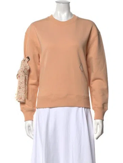 Pre-owned Chloé Crew Neck Long Sleeve Sweatshirt In Orange