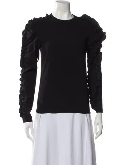 Pre-owned Chloé Crew Neck Long Sleeve Top In Black