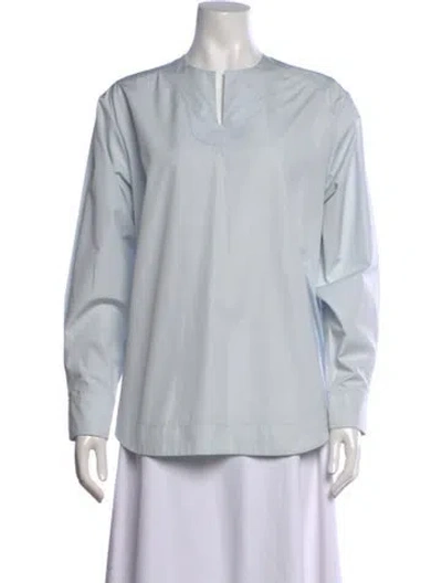Pre-owned Chloé Crew Neck Long Sleeve Top In Blue