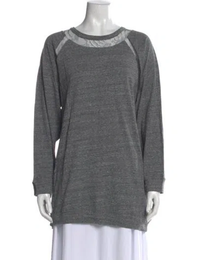 Pre-owned Chloé Crew Neck Long Sleeve Top In Gray
