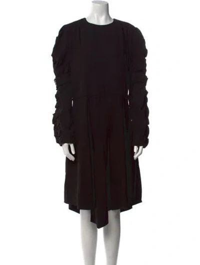 Pre-owned Chloé Crew Neck Midi Length Dress In Black