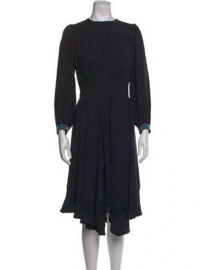 Pre-owned Chloé Crew Neck Midi Length Dress In Black
