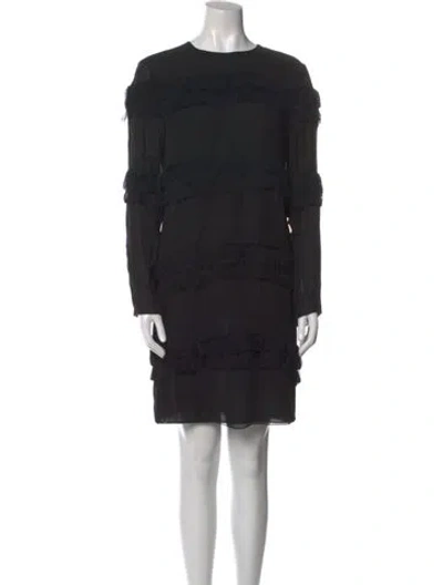Pre-owned Chloé Crew Neck Mini Dress In Black