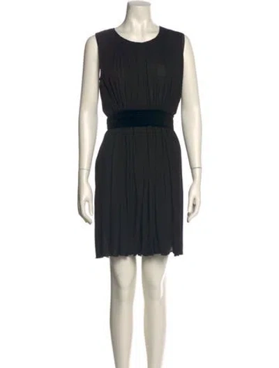 Pre-owned Chloé Crew Neck Mini Dress In Black